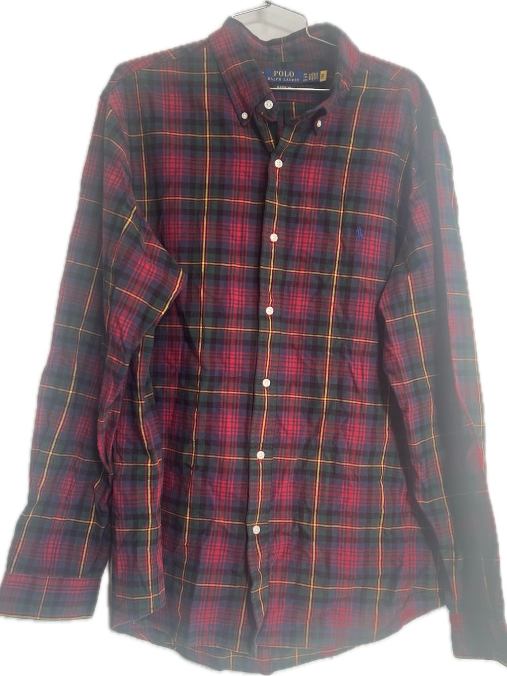 Polo Ralph Lauren Red & Green Plaid Button-Down Shirt Size XXL